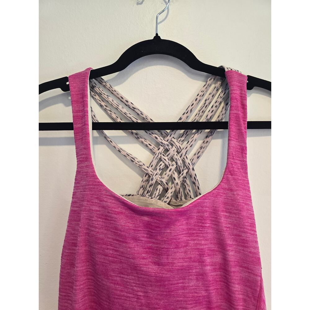 Lululemon Free To Be Wild Tank Top Pink Leopard Size Small Preloved - Picture 3 of 8